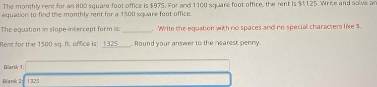 PLEASE HELP!! I found out the monthly rent but i don’t know how to write this equation-example-1