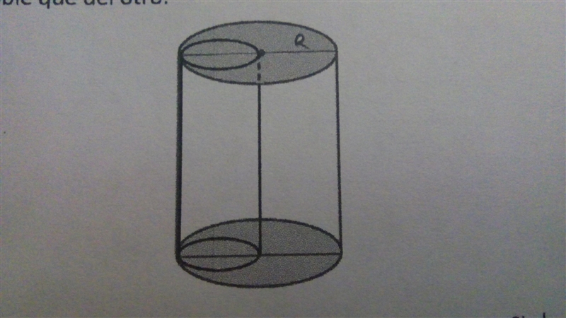 Calcula la relación entre los volúmenes de estos dos cilindros, si el radio de uno-example-1