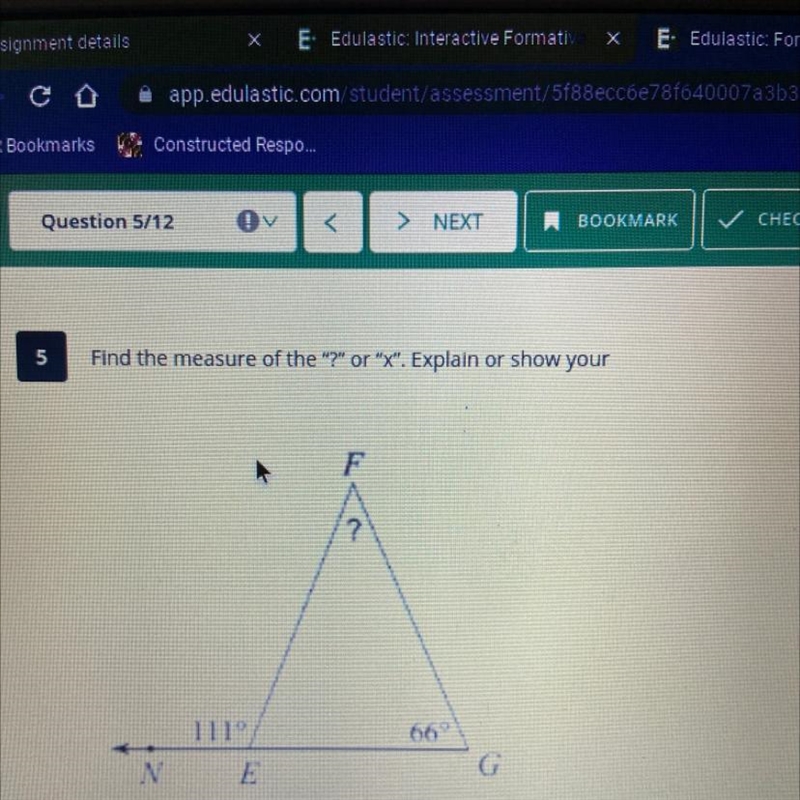 Find the measure of the "?" or "X". Explain or show your-example-1