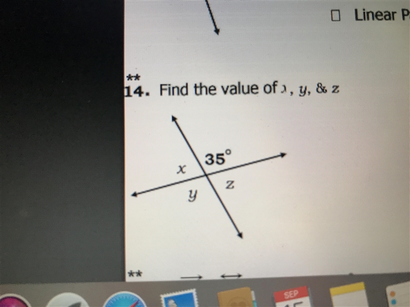 What’s the value of x y and z-example-1