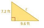 Find the missing length of the triangle. C=ft-example-1