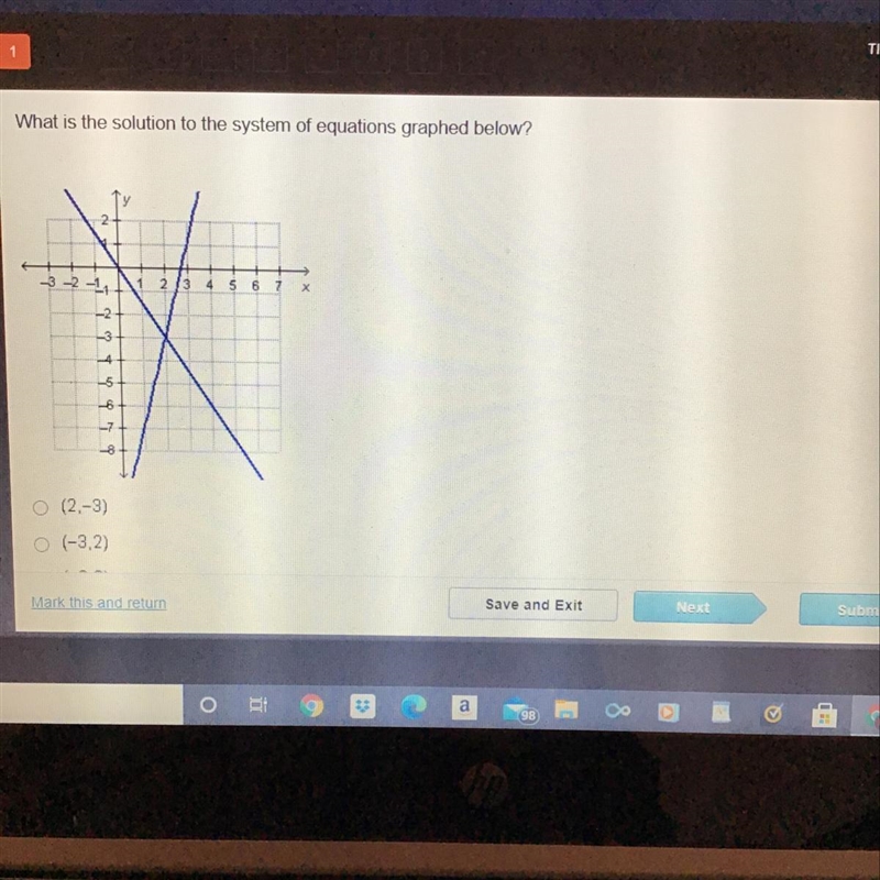 ○ (2,-3) O (-3.2) O (-2.3) O (3-2) Pleaz help-example-1