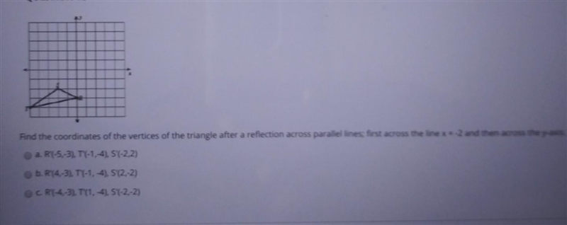 find the coordinates of the vertices of the triangle after a reflection across the-example-1