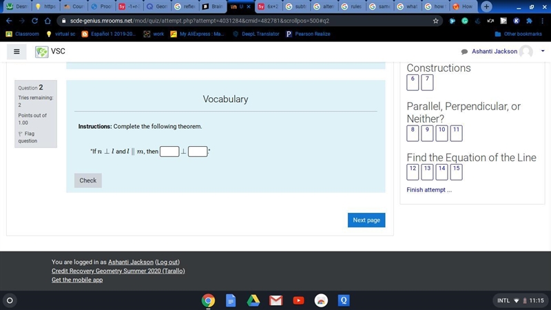 Complete the following theorem.-example-1