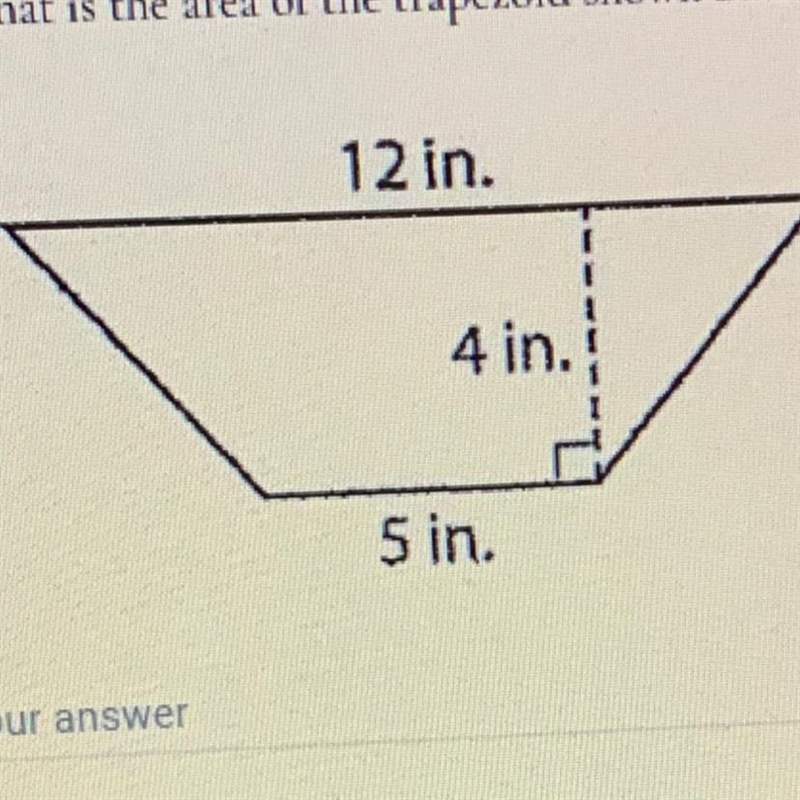 What is the area of the trapezoid shown below?-example-1