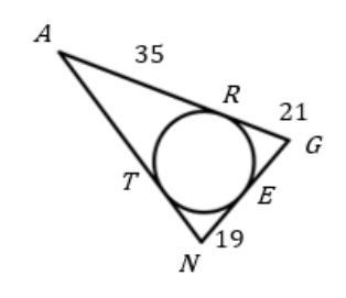 Determine the perimeter of triangle AGN.-example-1