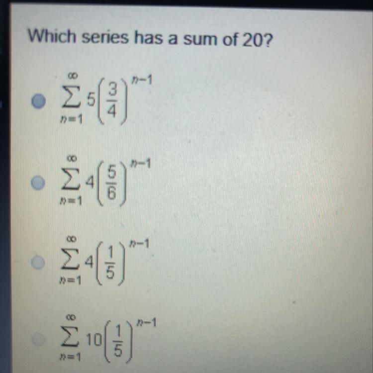 Which series has a sum of 20?-example-1