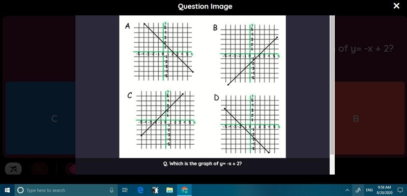 Which is the graph of y =-x +2-example-1