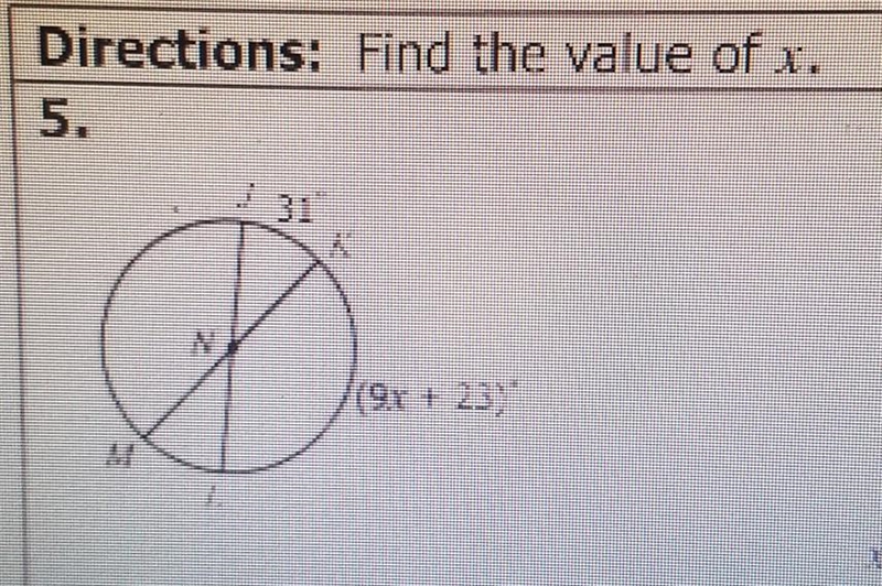 Directions: Find the value of x. ​-example-1