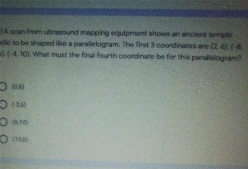 A scan from ultrasound mapping equipment shows an ancient temple relic to be shaped-example-1