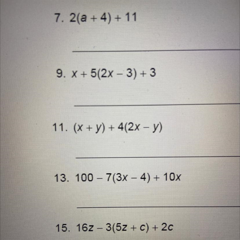 Please help due Sunday!!.Simplifying expressions-example-1