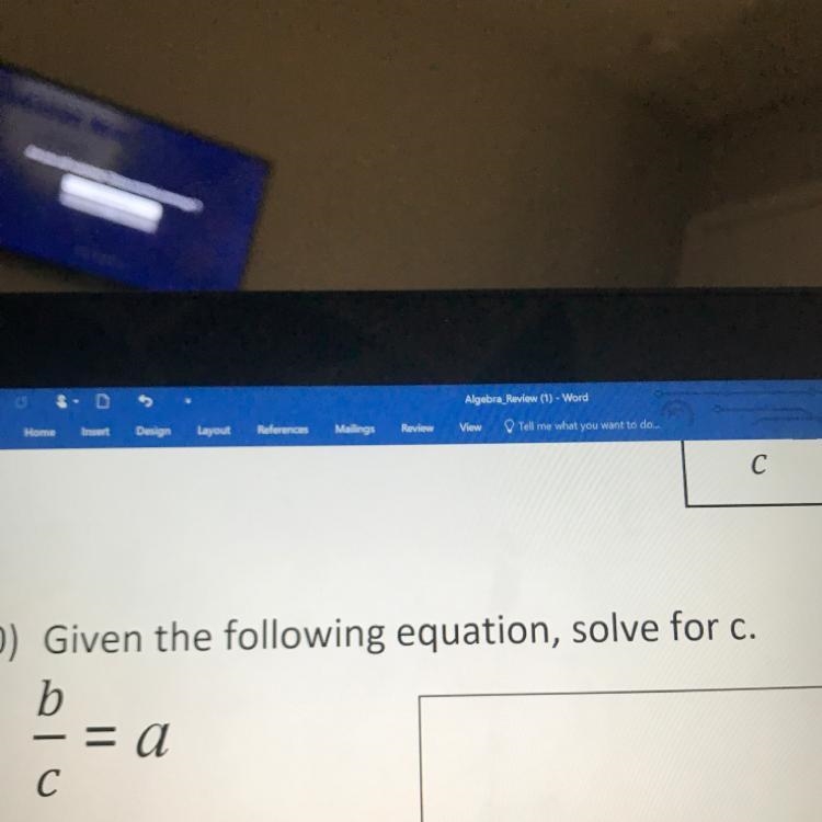 Given the following equation, solve for c.-example-1