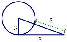 Solve for x. A. x = √55 B. x = √73 C. x = 4√7 D. x = √130-example-1