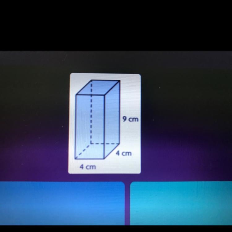 What is the volume of this prism? 36 cubic cm 144 cubic cm 16 cubic cm PLEASEEEEEE-example-1