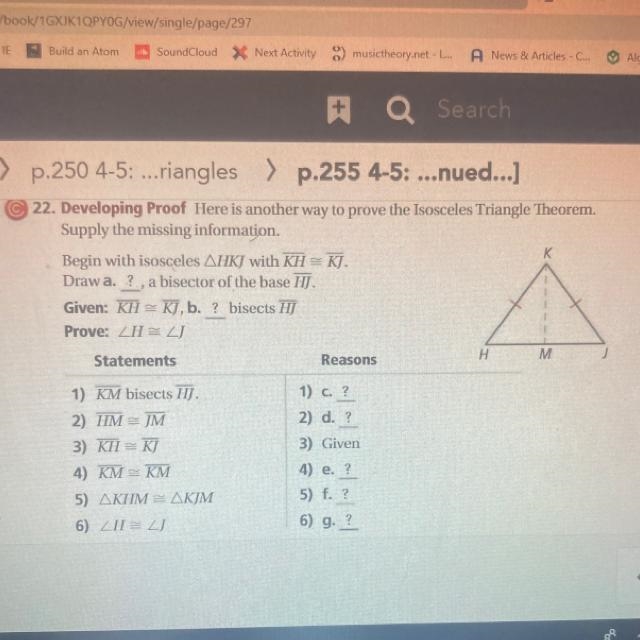 PLEASE HELP!!! Options: for A-G 1. AAS 2. Definition of segment bisector 3. Definition-example-1