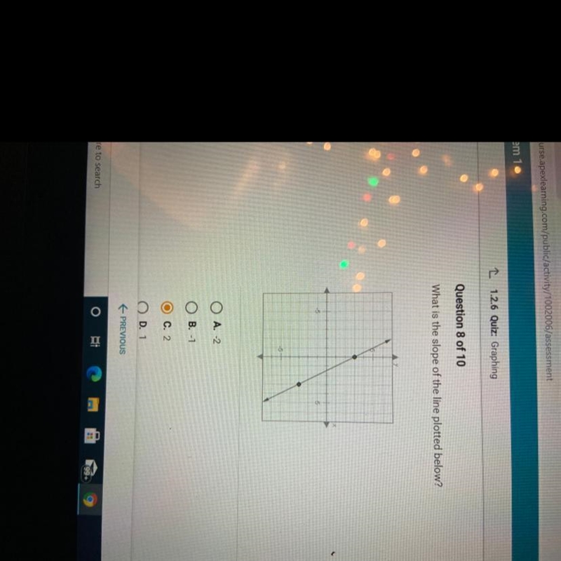 O A. -2 O B. -1 C. 2 D. 1-example-1