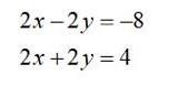 Given the following system, the x-value of the solution is -1. Solve for y.-example-1