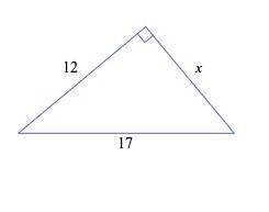 For the following right triangle, find the side length x. Round your answer to the-example-1