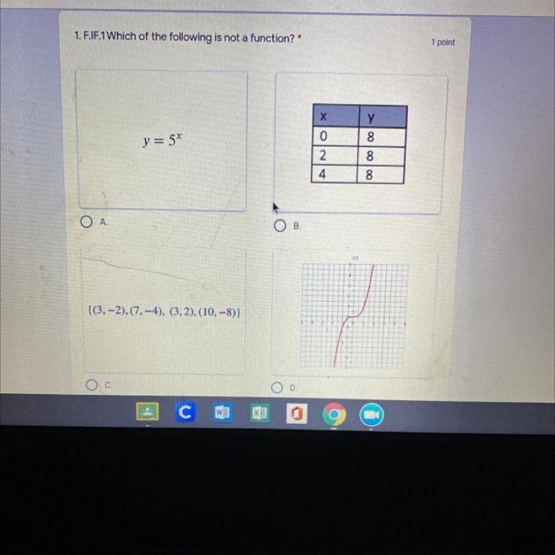 Which of the following is not a function please help due soon-example-1