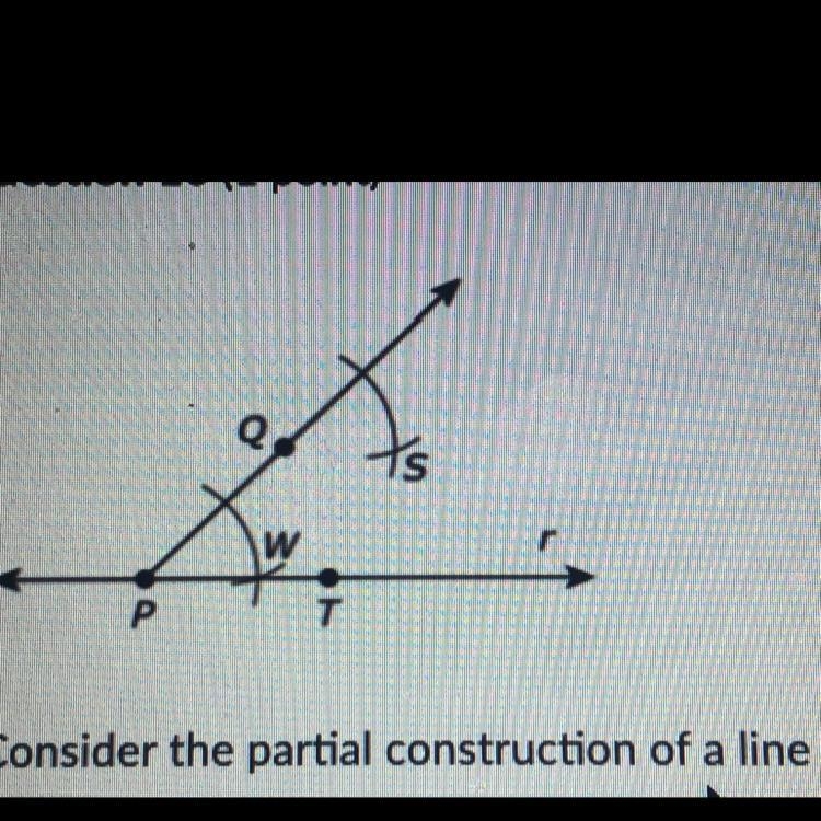 Consider the partial construction of a line parallel to liner through point Q. What-example-1