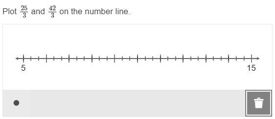 Plot 25/3 and 42/3 on the number line.-example-1