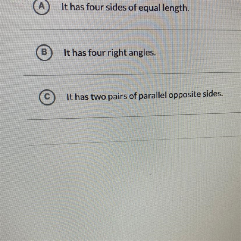 Which of the following statements must be true about a parallelogram?-example-1