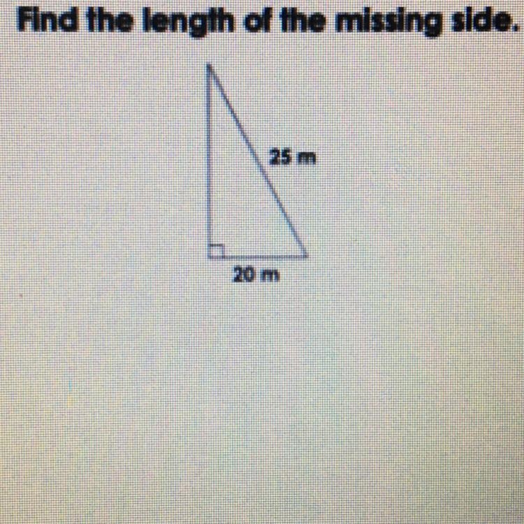 Find the length of the missing side. Please help!-example-1