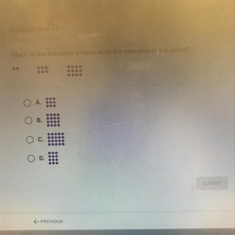 Which of the following is most likely the next step in the series?-example-1