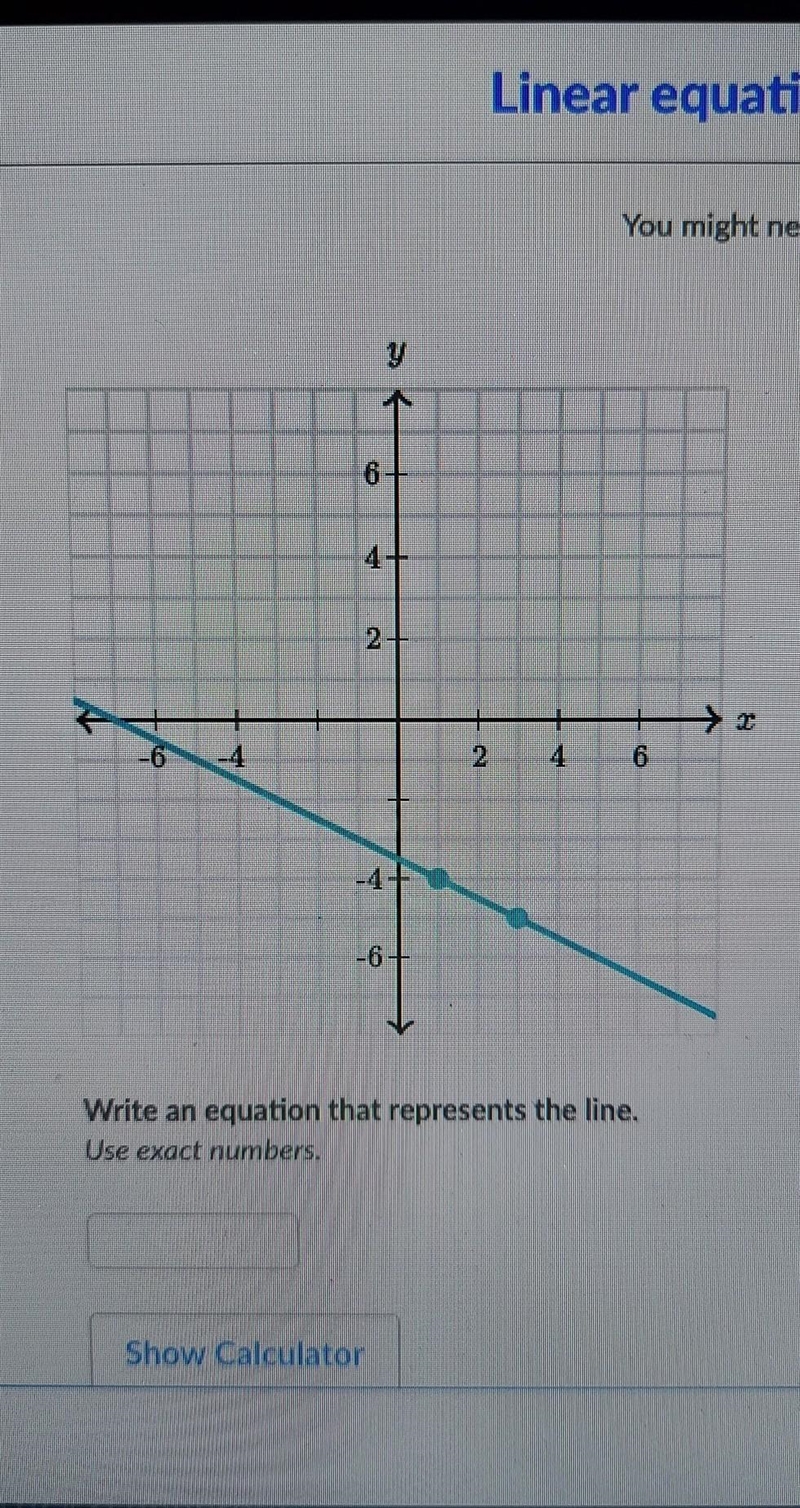 I dont know how to do this without the y intercept ​-example-1