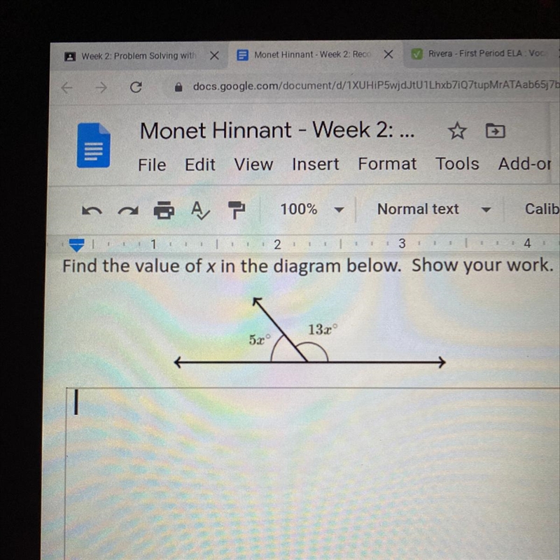 What is the value of x in the diagram below-example-1