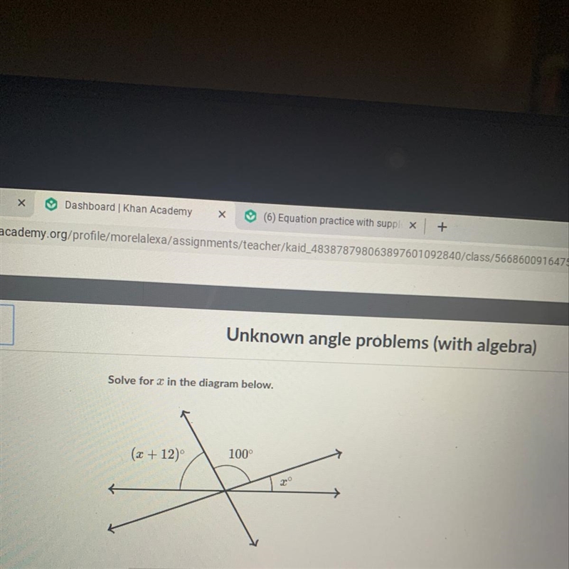 Solve for r in the diagram below. (x + 12) 100°-example-1