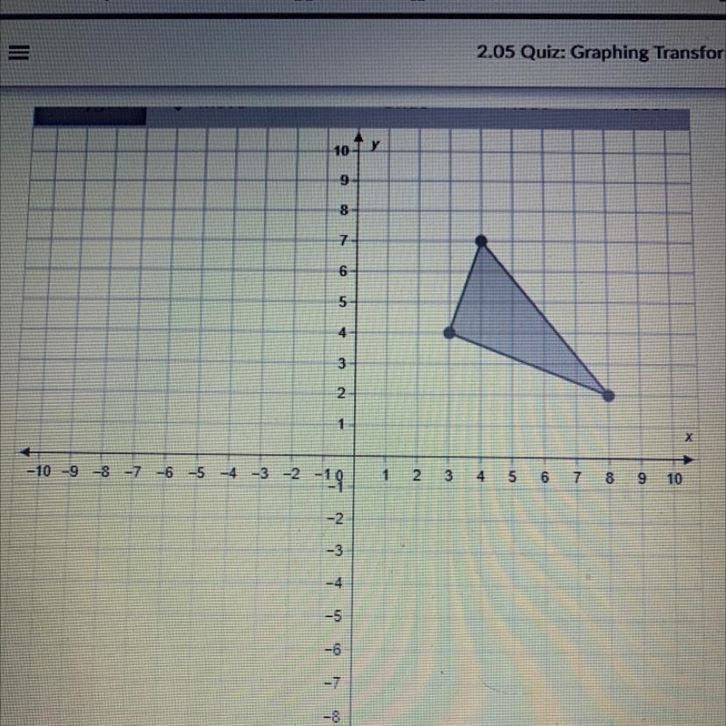 Graph the image of the given triangle after the transformation with the rule (x, y-example-1