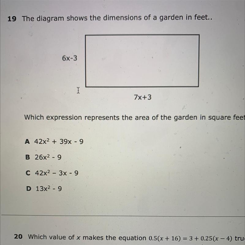 Which expression represents the area of the garden in square feet?-example-1