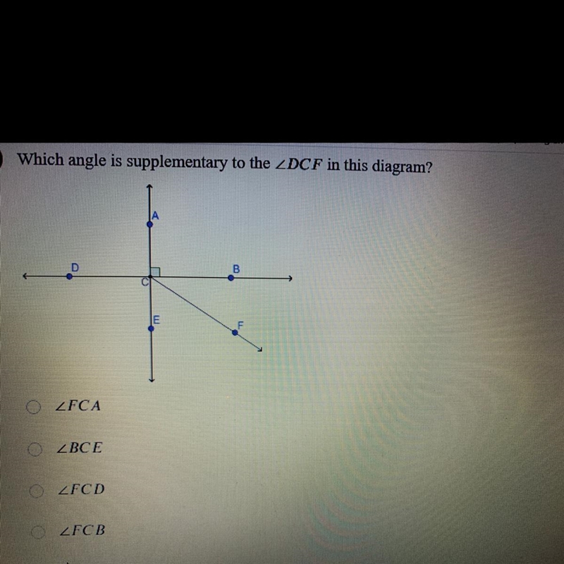 Which angle is supplementary to the Please helppp-example-1