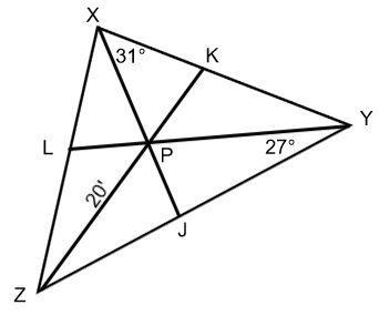 Using the Incenter P, find the measure of ∠ZPX. 117° 140° 64° 129° 42° 132°-example-1