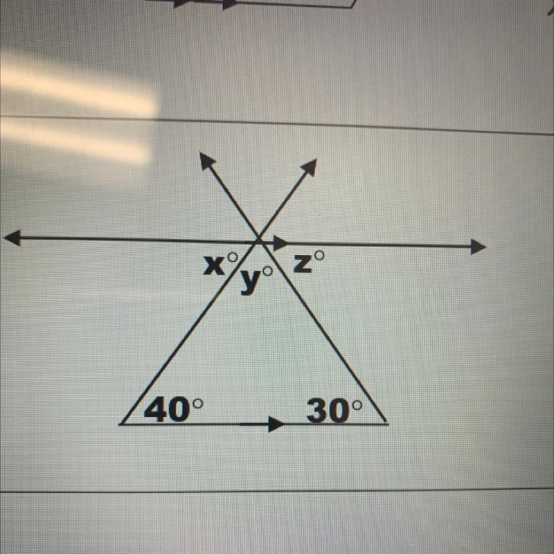 X = y = z= I need to find x,y,z we’re working with transversals please help-example-1