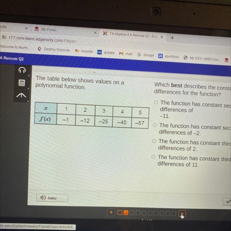 HELP PLZ!! Which best describes the constant differences for the function? o The function-example-1