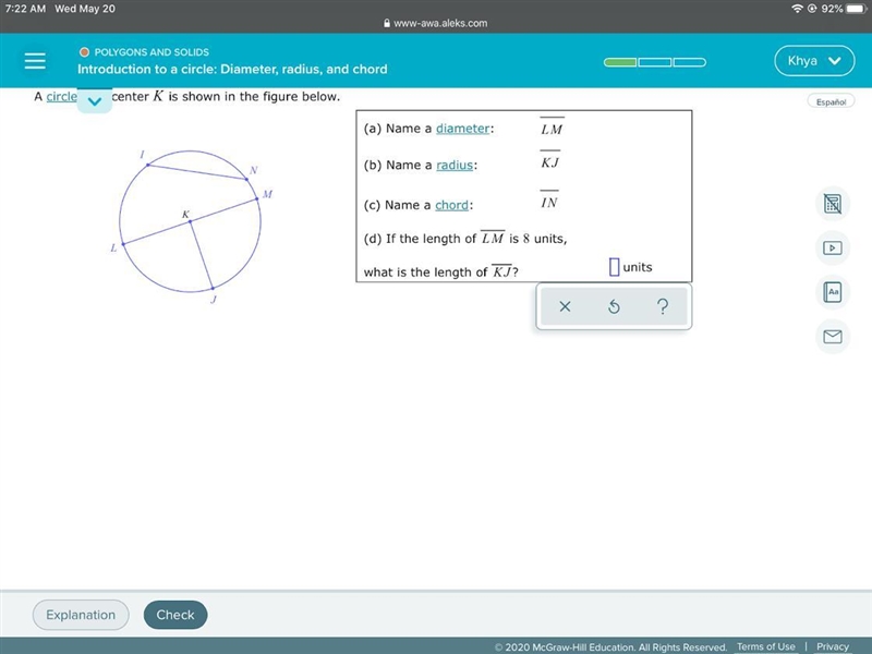 If the length of LM is 8 units, what is the length of KJ?-example-1