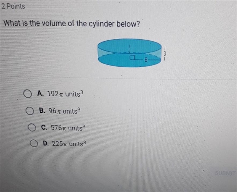 What is the volume of the cylinder below?​-example-1