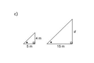 (i) Determine if the triangles below are similar, and explain how you know. (ii) Find-example-1