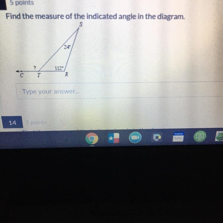 Help ASAP!! Find The Measure Of The indicated Angle In The Diagram.-example-1