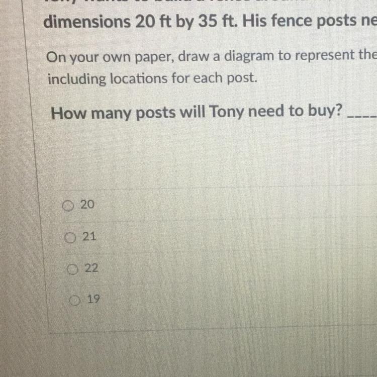 Please help!!! Tony wants to build a fence around his rectangular garden that has-example-1