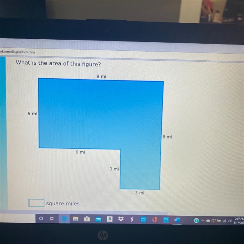 What is the area of this figure? 9 mi 5 mi 8 mi 6 mi 3 mi 3 mi-example-1