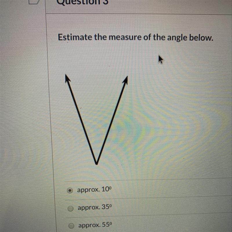 Estimate the measure of the angle below.-example-1