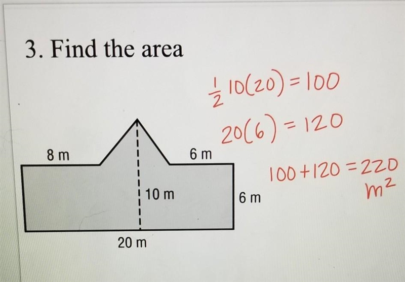 Find the area and show your work ​-example-1