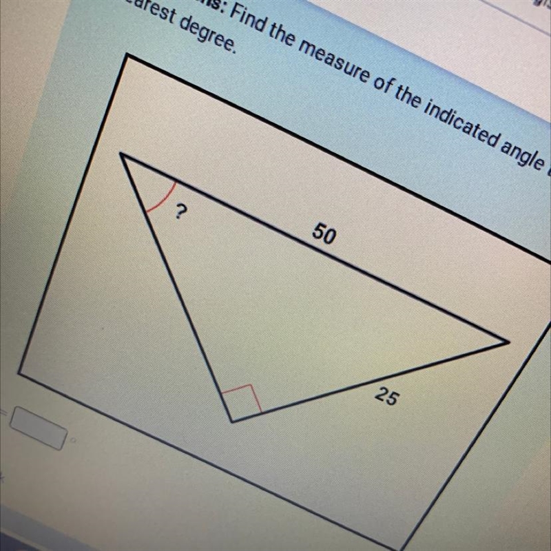 Find the measure of the indicated angle to the nearest degree-example-1