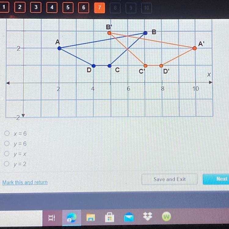 What is the line equation for the line of reflection-example-1