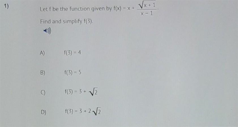 Solve for me pls f(x) = x + \sqrt{x + 1 \frac{x} - {1} ​-example-1