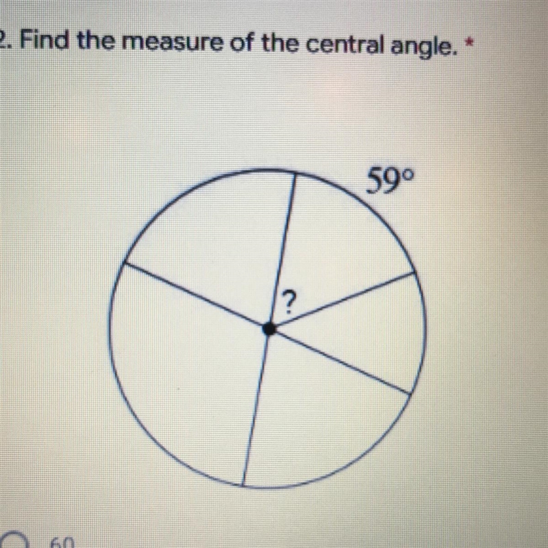 2. Find the measure of the central angle.*-example-1