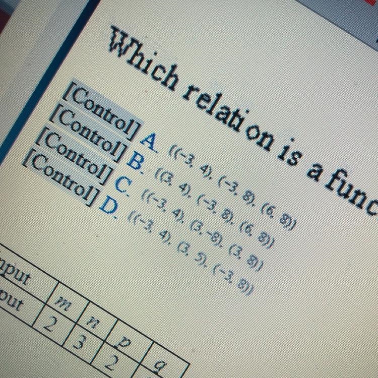 Which relation is a function?-example-1